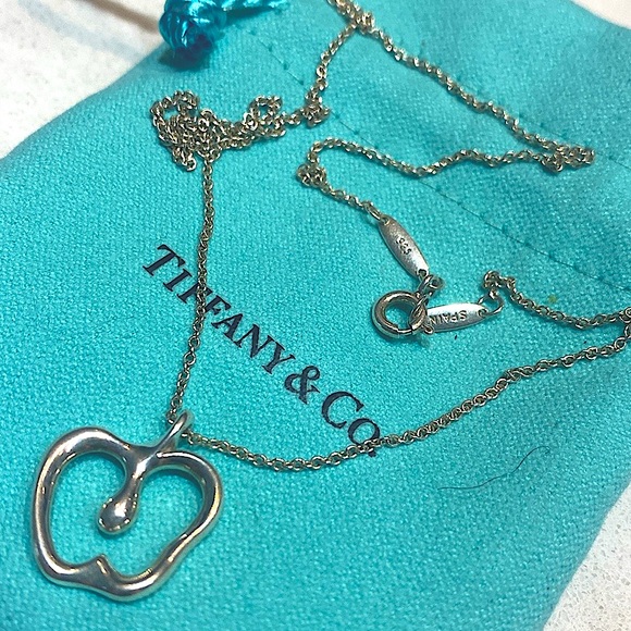 Tiffany & Co. Elsa Peretti Apple Pendant Necklace, Sterling Sliver 925/16"⭐️⭐️⭐️ - Picture 14 of 17